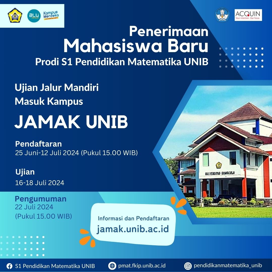 Penerimaan Mahasiswa Baru Program Studi S1 Pendidikan Matematika ...